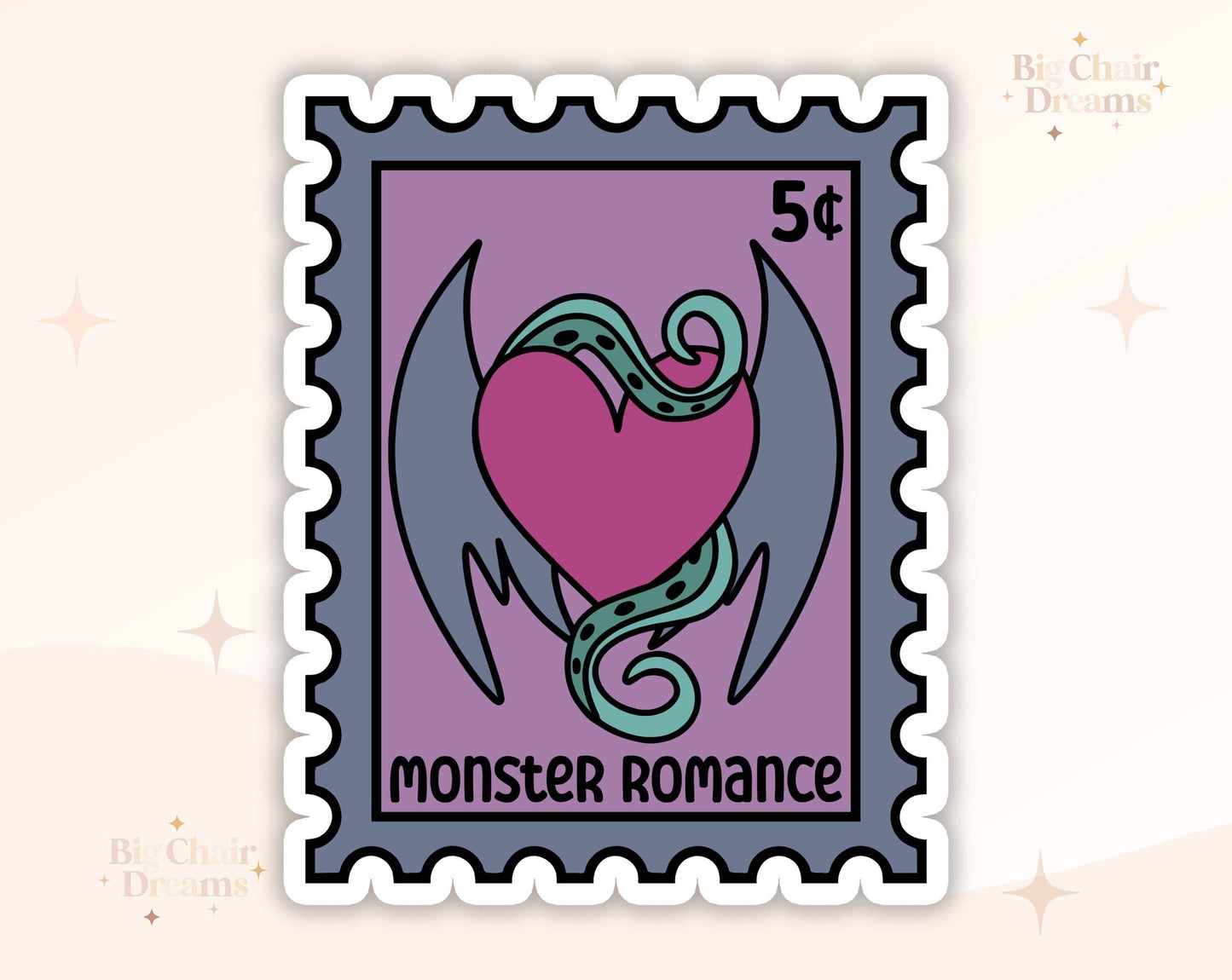Monster Romance Stamp Sticker by Big Chair Dreams