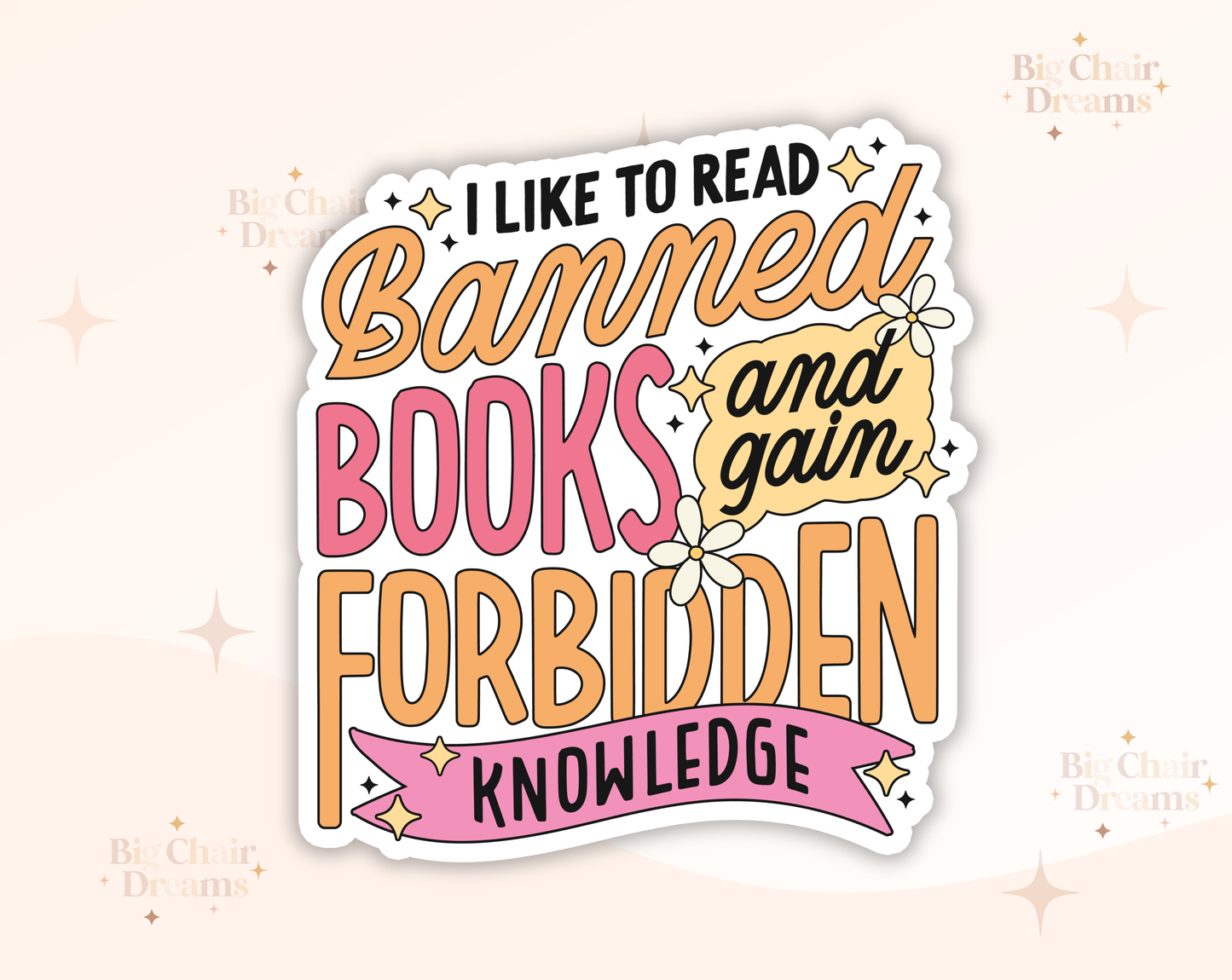I Like to Read Banned Books Sticker by Big Chair Dreams