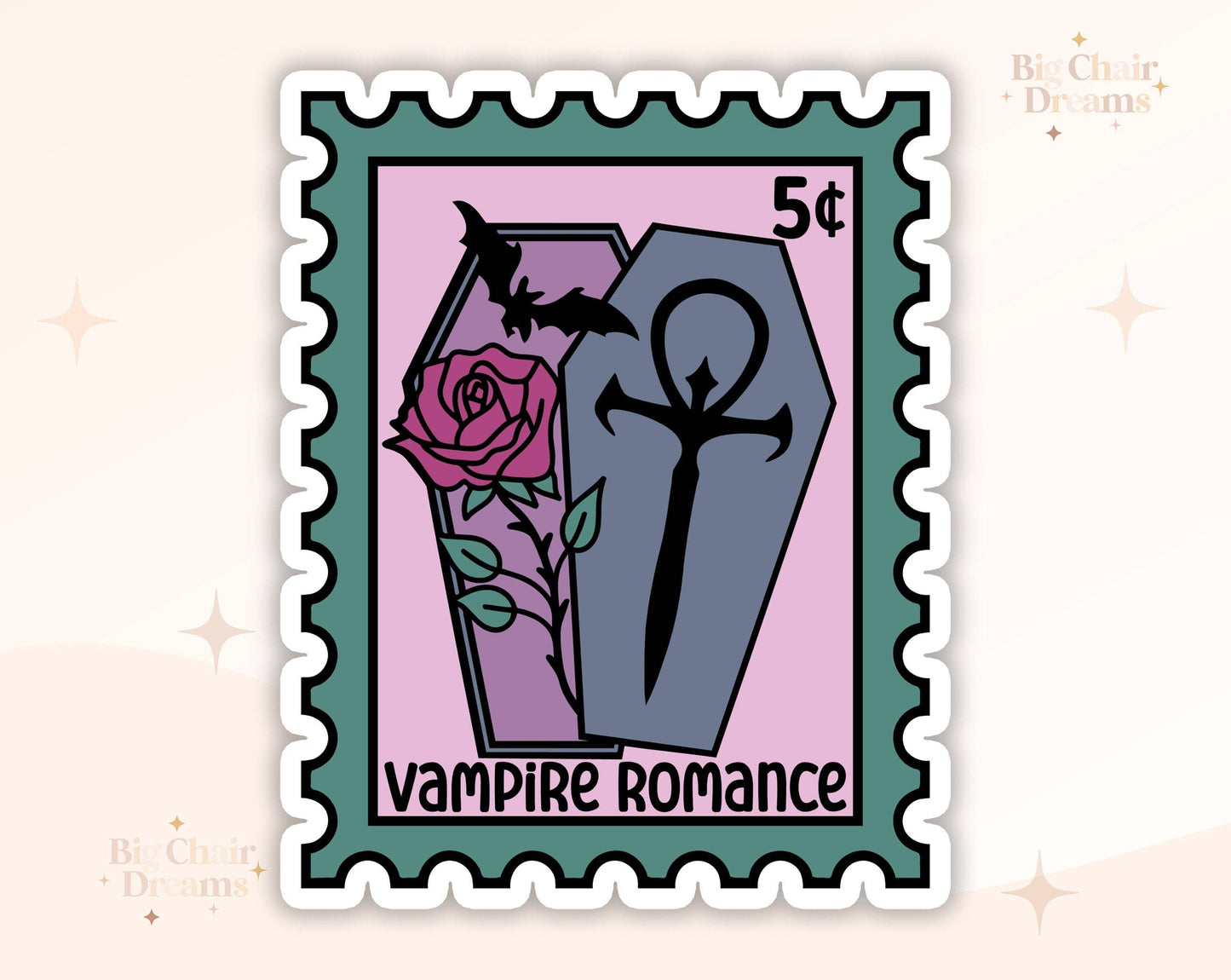 Vampire Romance Stamp Sticker by Big Chair Dreams