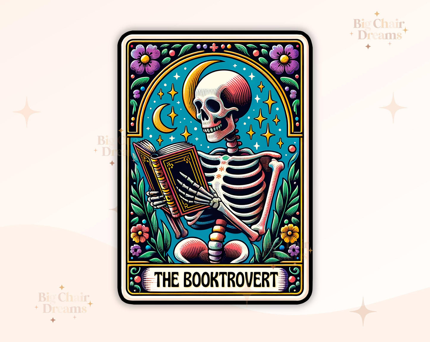 Tarot Card Booktrovert Sticker by Big Chair Dreams
