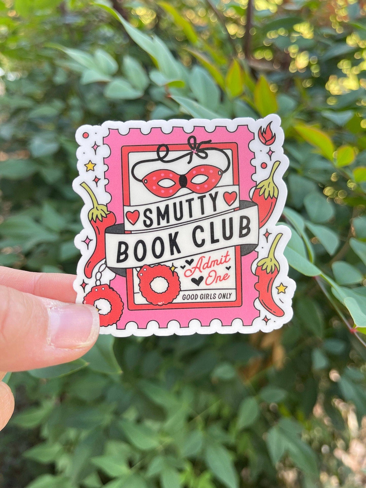 Smutty Book Club Sticker Holographic Sticker by Big Chair Dreams