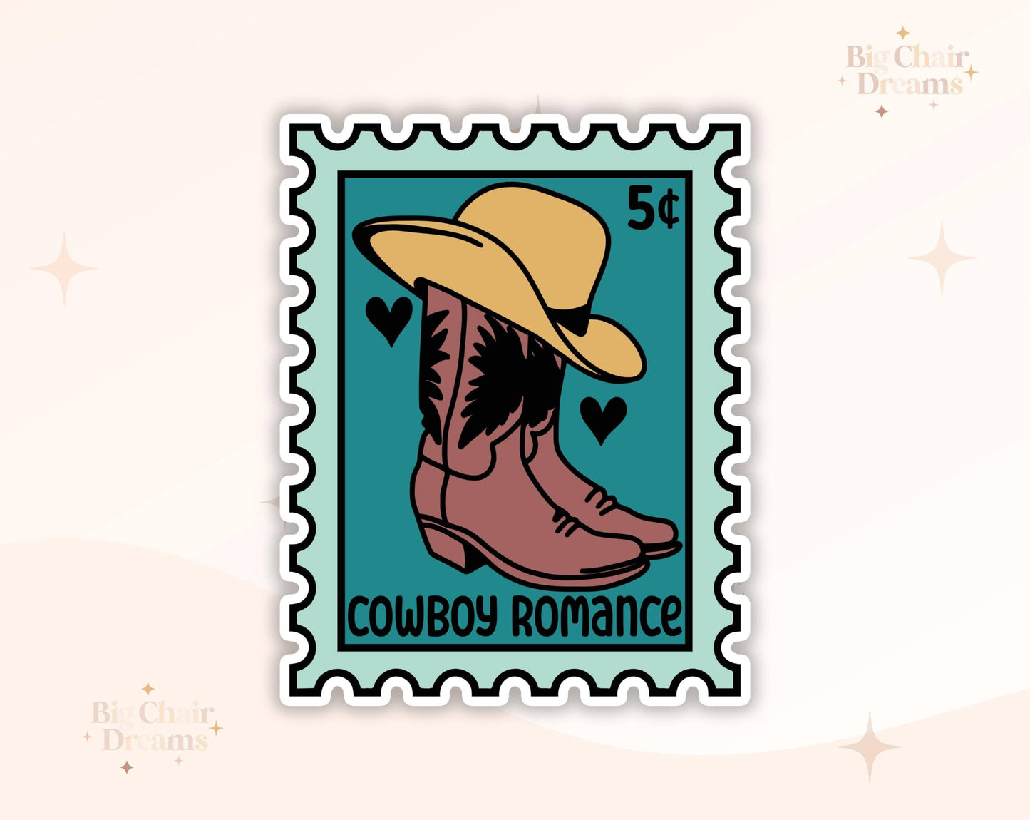 Cowboy Romance Stamp Sticker by Big Chair Dreams