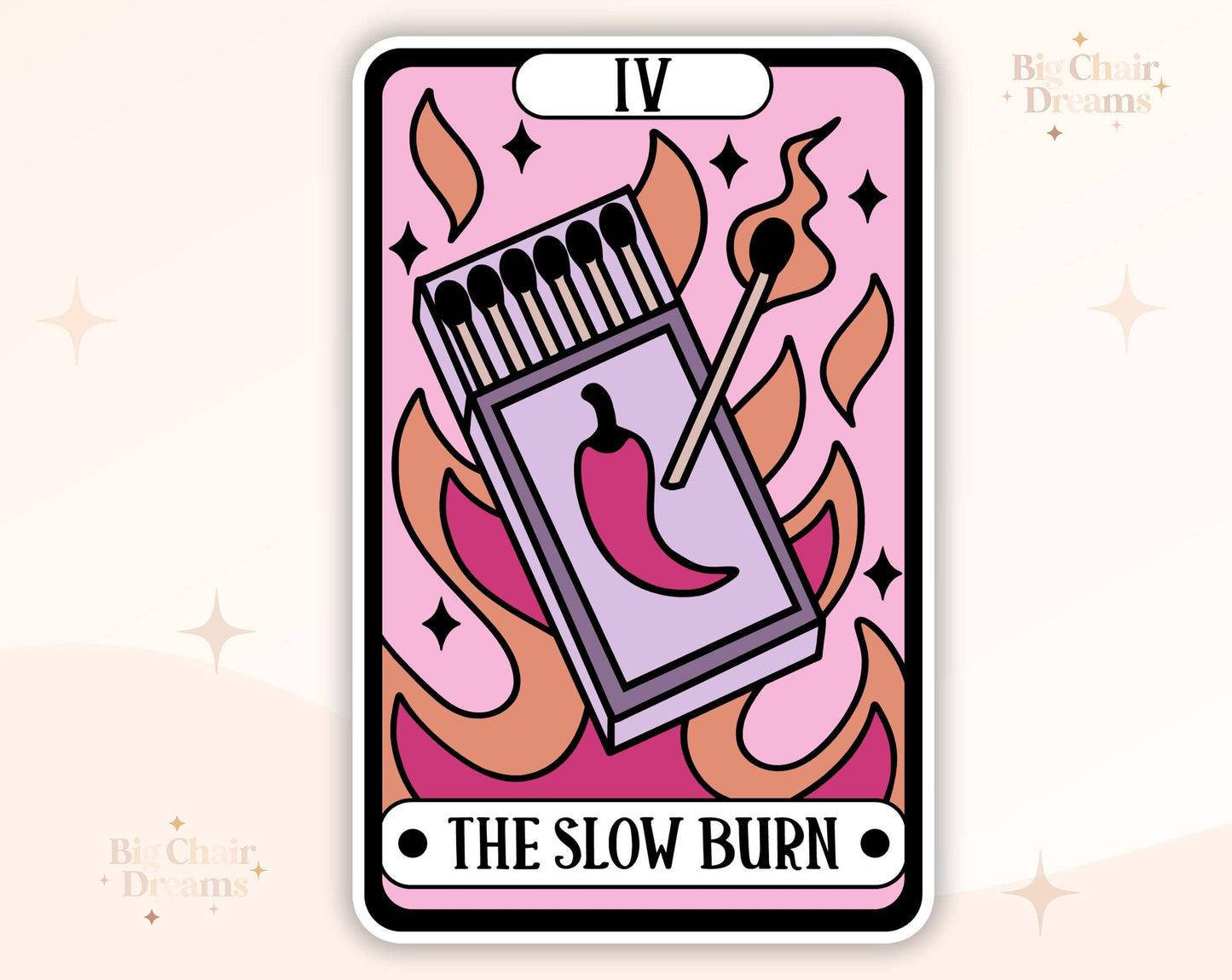 Tarot Card The Slow Burn Sticker by Big Chair Dreams