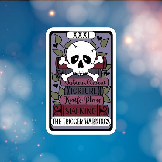 Trigger Warning Tarot Card - Vinyl Sticker