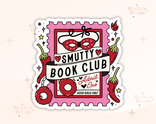 Smutty Book Club Sticker Holographic Sticker by Big Chair Dreams