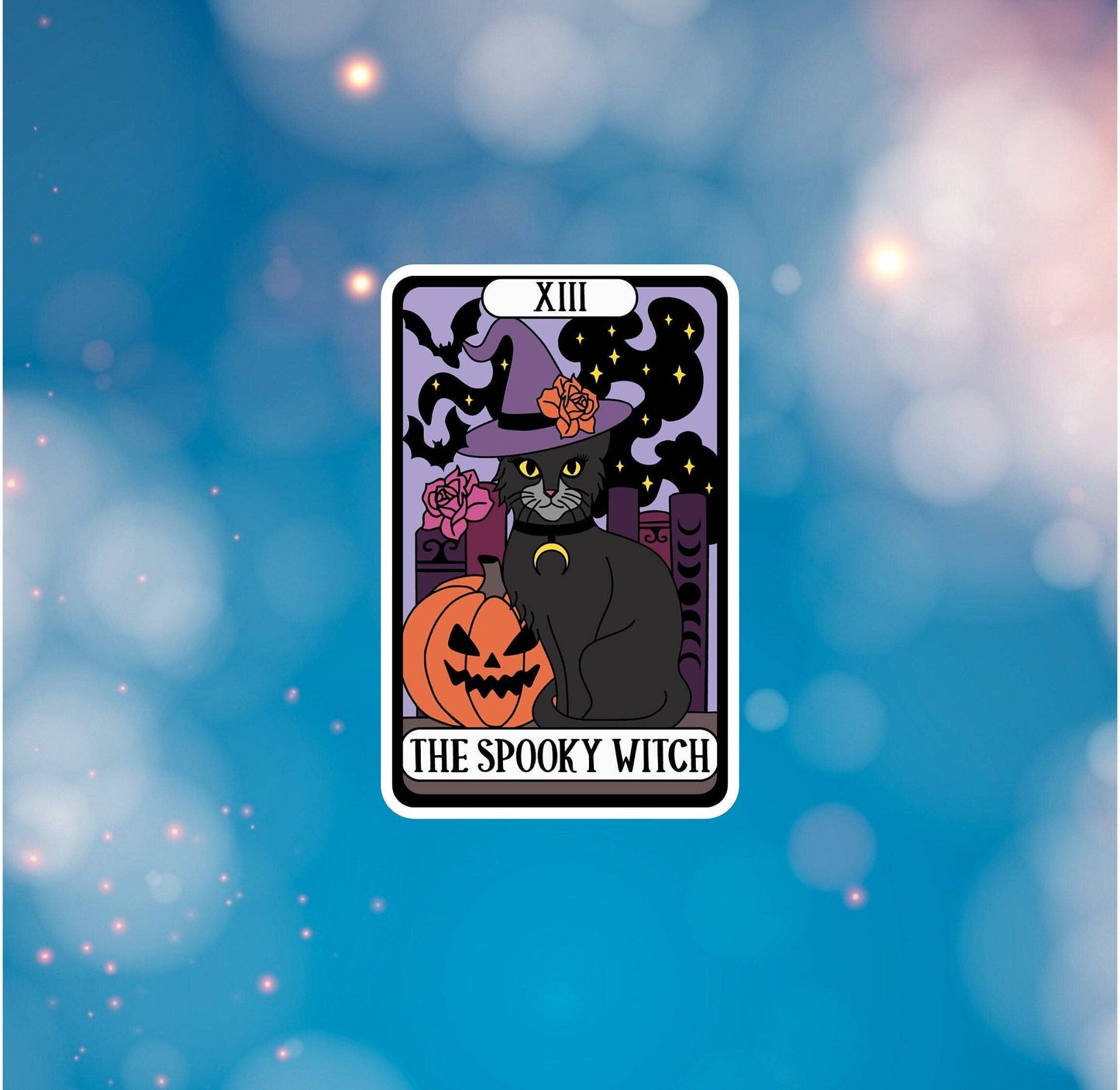 Spooky Witch Tarot Card - Vinyl Sticker