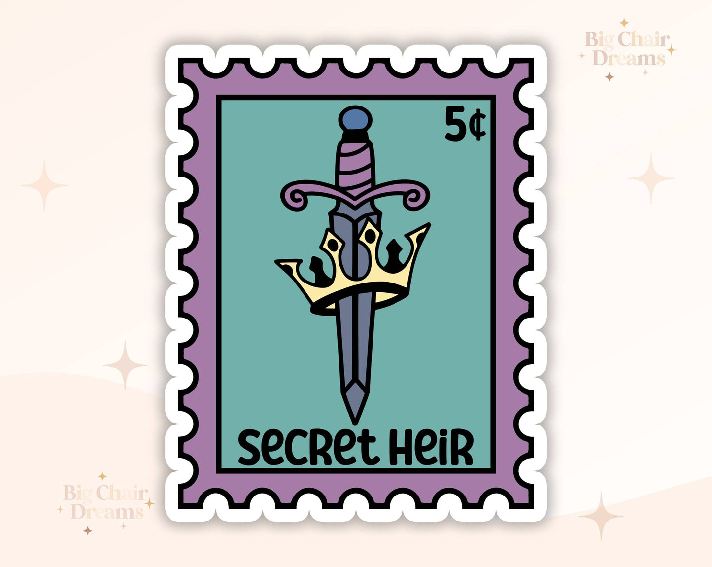 Secret Heir Stamp Sticker by Big Chair Dreams