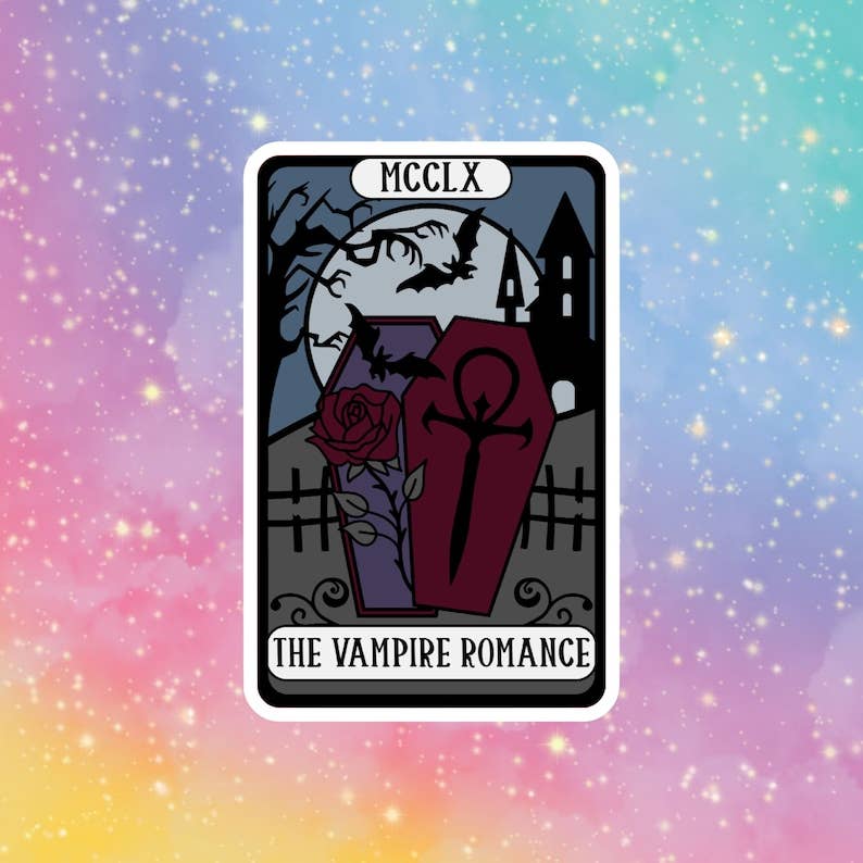 The Vampire Romance Tarot Card - Vinyl Sticker