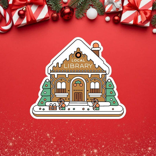 Gingerbread Library - Vinyl Sticker