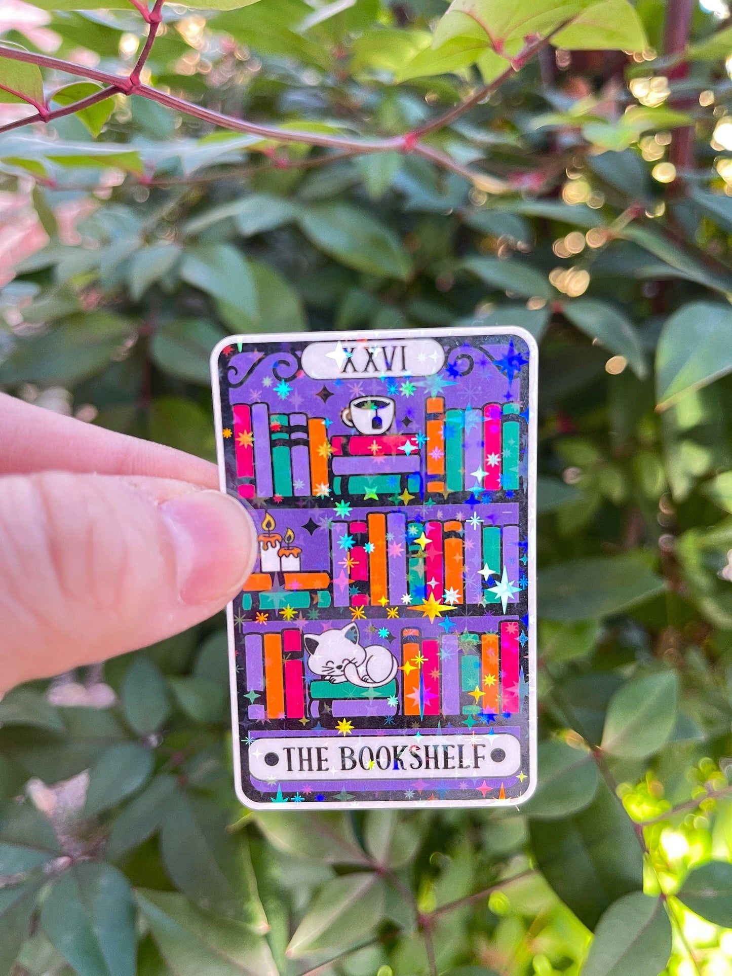Tarot Card The Bookshelf Sticker by Big Chair Dreams