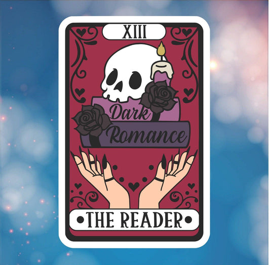 The Dark Romance Reader Tarot Card - Vinyl Sticker